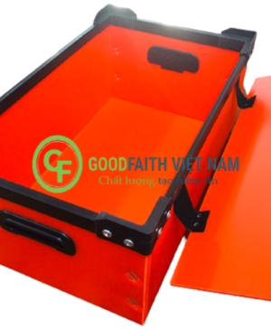 Thùng Nhựa Danpla Màu Đỏ Có Nẹp