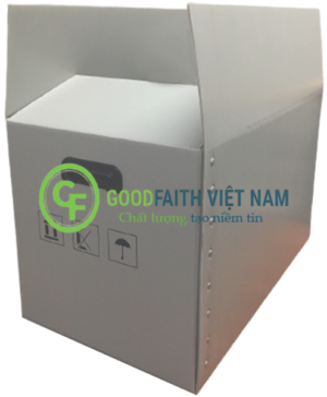 Thùng Nhựa Danpla Màu Ghi In Chữ