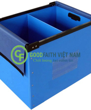 Thùng Nhựa Danpla Màu Xanh Tím Có Nắp Vải