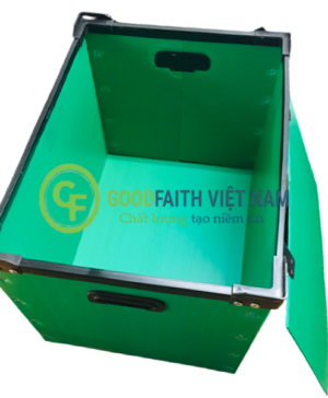 Thùng Nhựa Danpla Màu Xanh Lá Có Nẹp
