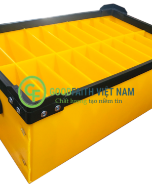 Thùng Nhựa Danpla Màu Vàng Có Vách Ngăn