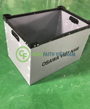 Thùng Nhựa Danpla Màu Ghi Đậm 1 Lớp 600x400x400x4mm