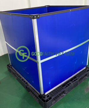 Thùng Nhựa Danpla Màu Xanh Tím - To Bằng Pallet, Đựng Thực Phẩm 1030x1030x1040x8mm