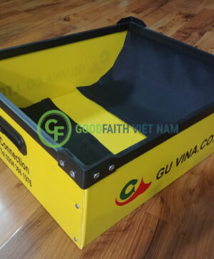 Thùng Nhựa Danpla Màu Vàng 1 Lớp 540x440x180x4mm