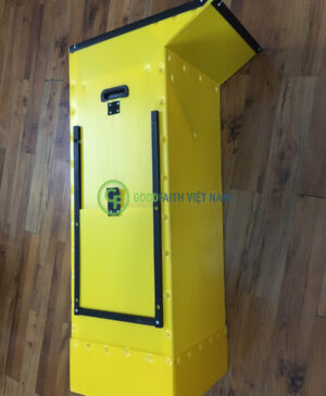 Thùng Nhựa Danpla Màu Vàng - Miệng Phễu 400x400x1200x4mm