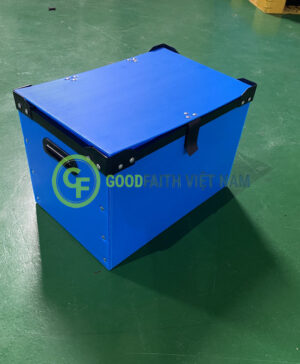 Thùng Nhựa Danpla Màu Xanh Dương 1 Lớp 450x300x300x4mm