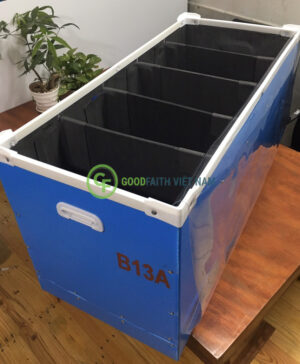 Thùng Nhựa Danpla Màu Xanh Dương - Có Vách Ngăn 965x430x500x5mm