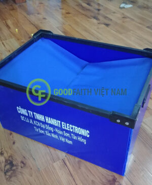 Thùng Nhựa Danpla Màu Xanh Tím 2 Lớp 600x420x310x8mm