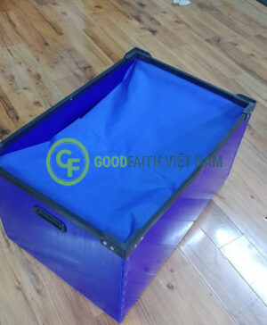 Thùng Nhựa Danpla Màu Xanh Tím 2 Lớp 737x500x404x8mm