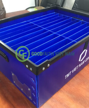 Thùng Nhựa Danpla Màu Xanh Tím - Có Vách Ngăn 660x495x250x5mm